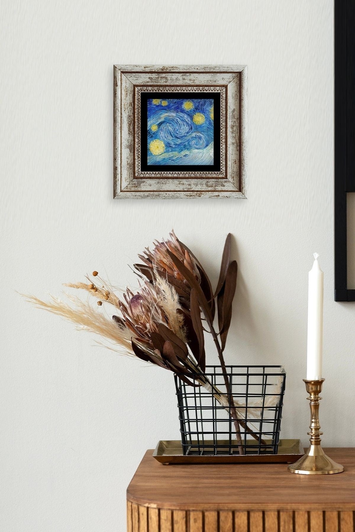 Van Gogh Çerçeveli Taş Tablo 20 cm
