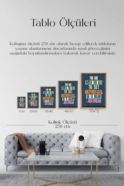 Motto Ahşap Çerçeveli Tablo 30 x 42