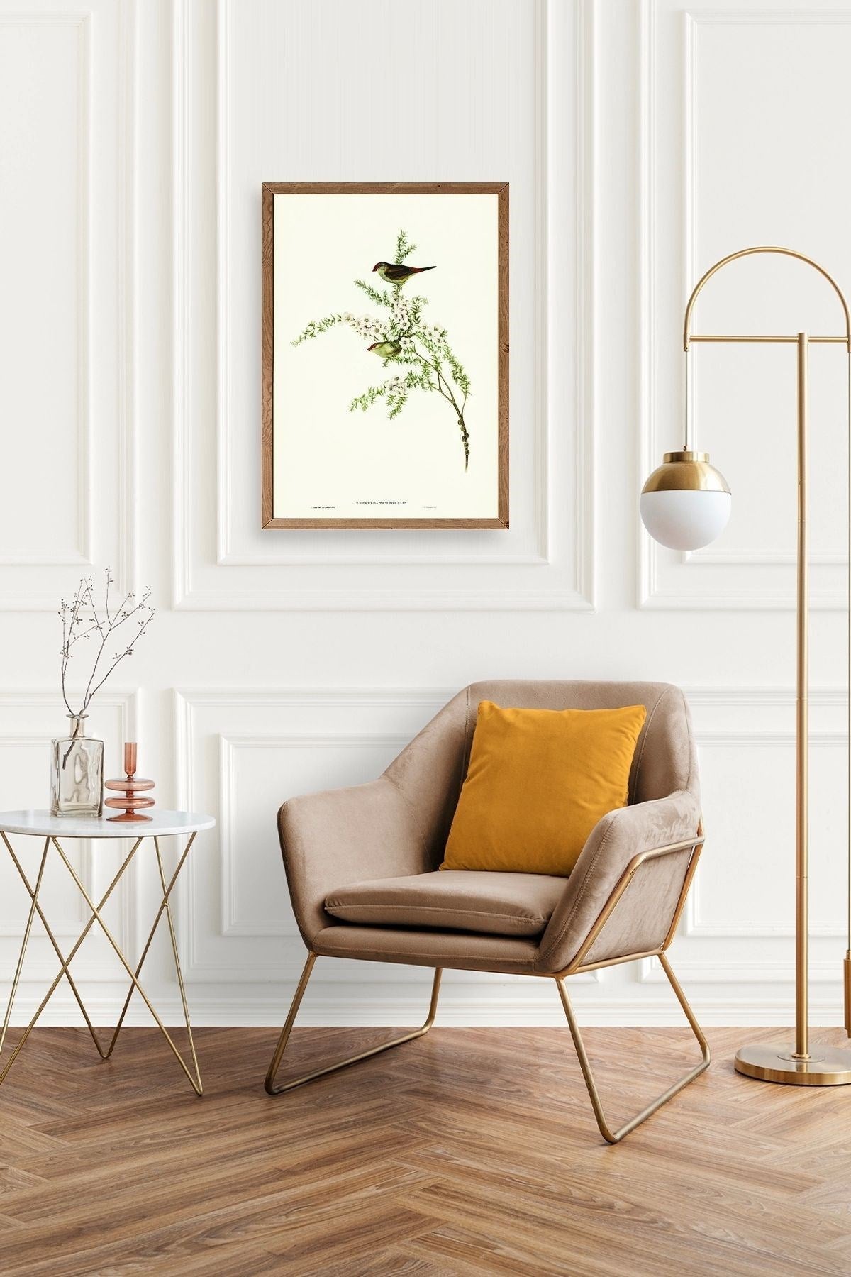 Daldaki Kuş Ahşap Çerçeveli Tablo 23 x 30