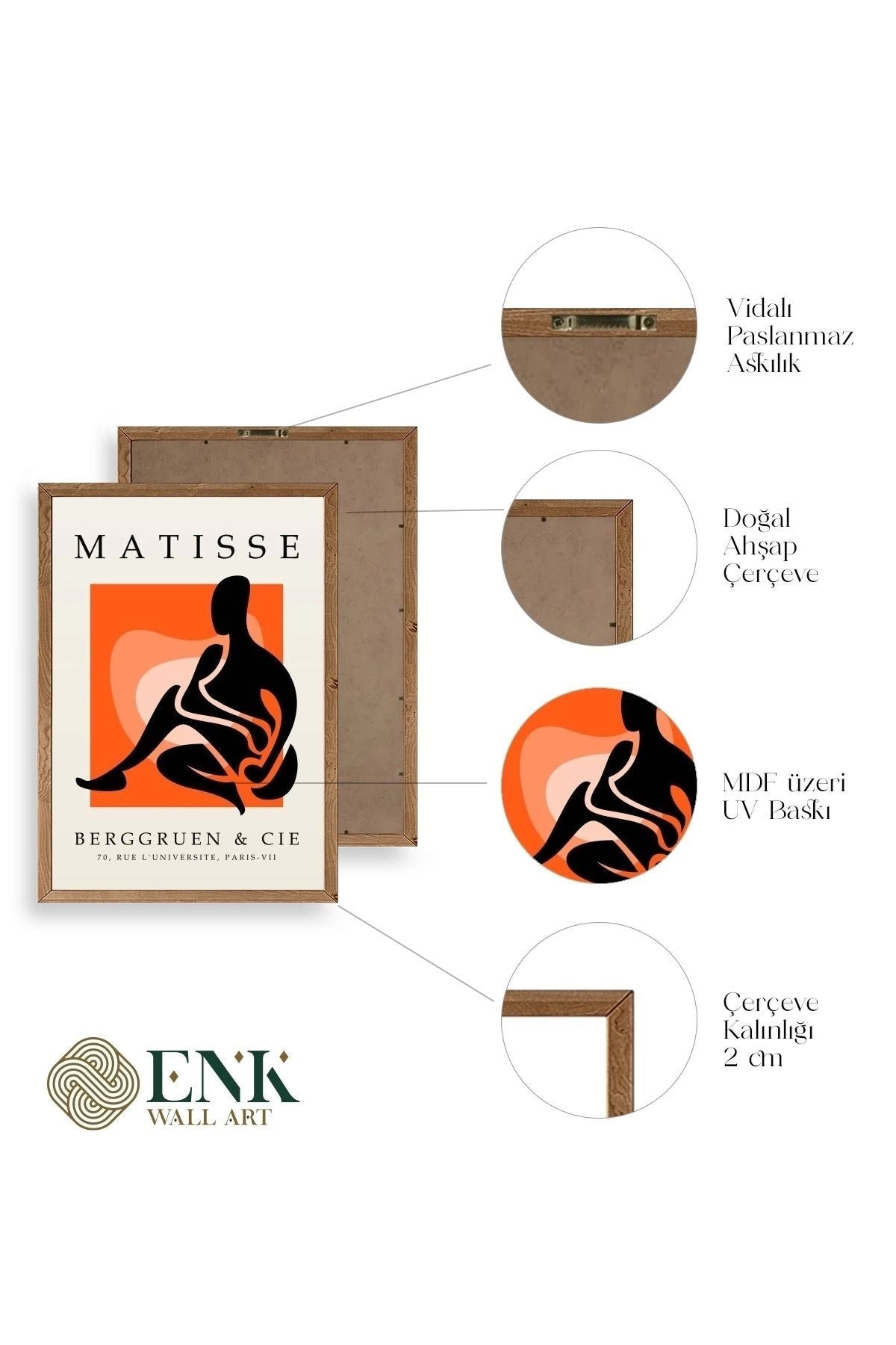 Matisse Üçlü Ahşap Çerçeveli Tablo 50 x 70