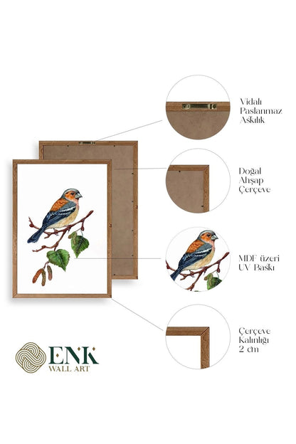 Kuş Ahşap Çerçeveli Tablo 23 x 30