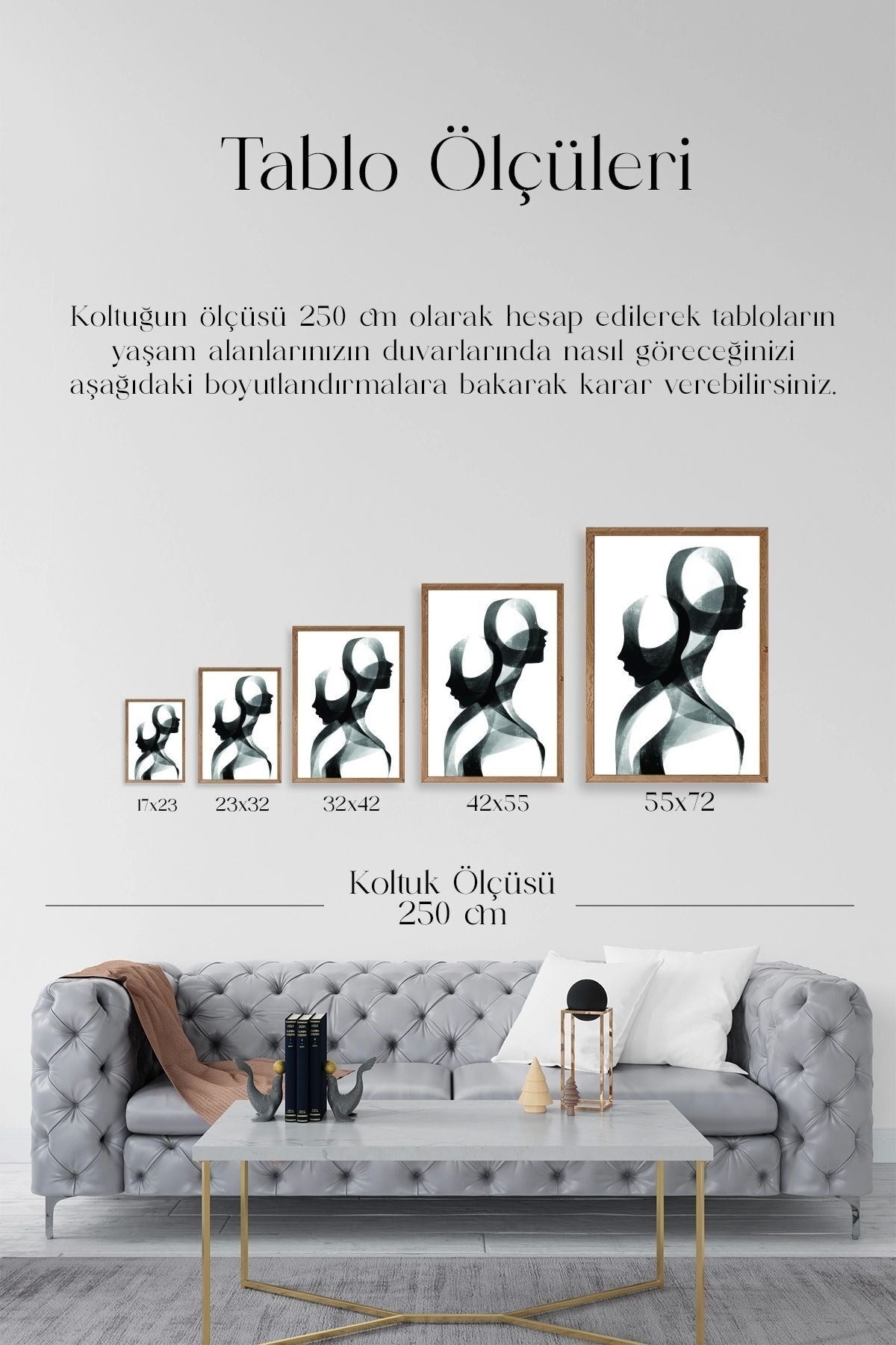 Soyut Ahşap Çerçeveli Tablo 50 x 70
