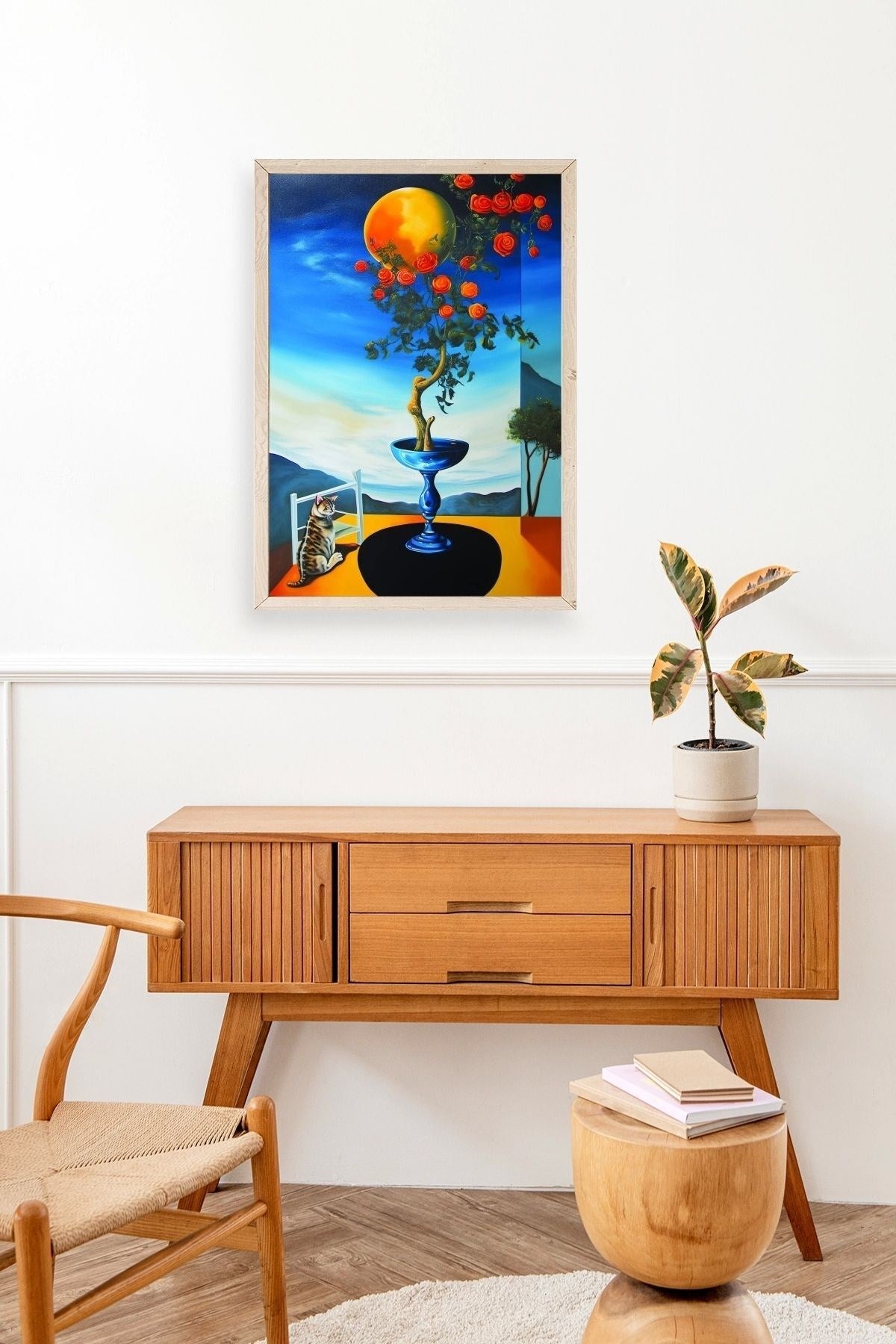 Gül Ahşap Çerçeveli Tablo 50 x 70