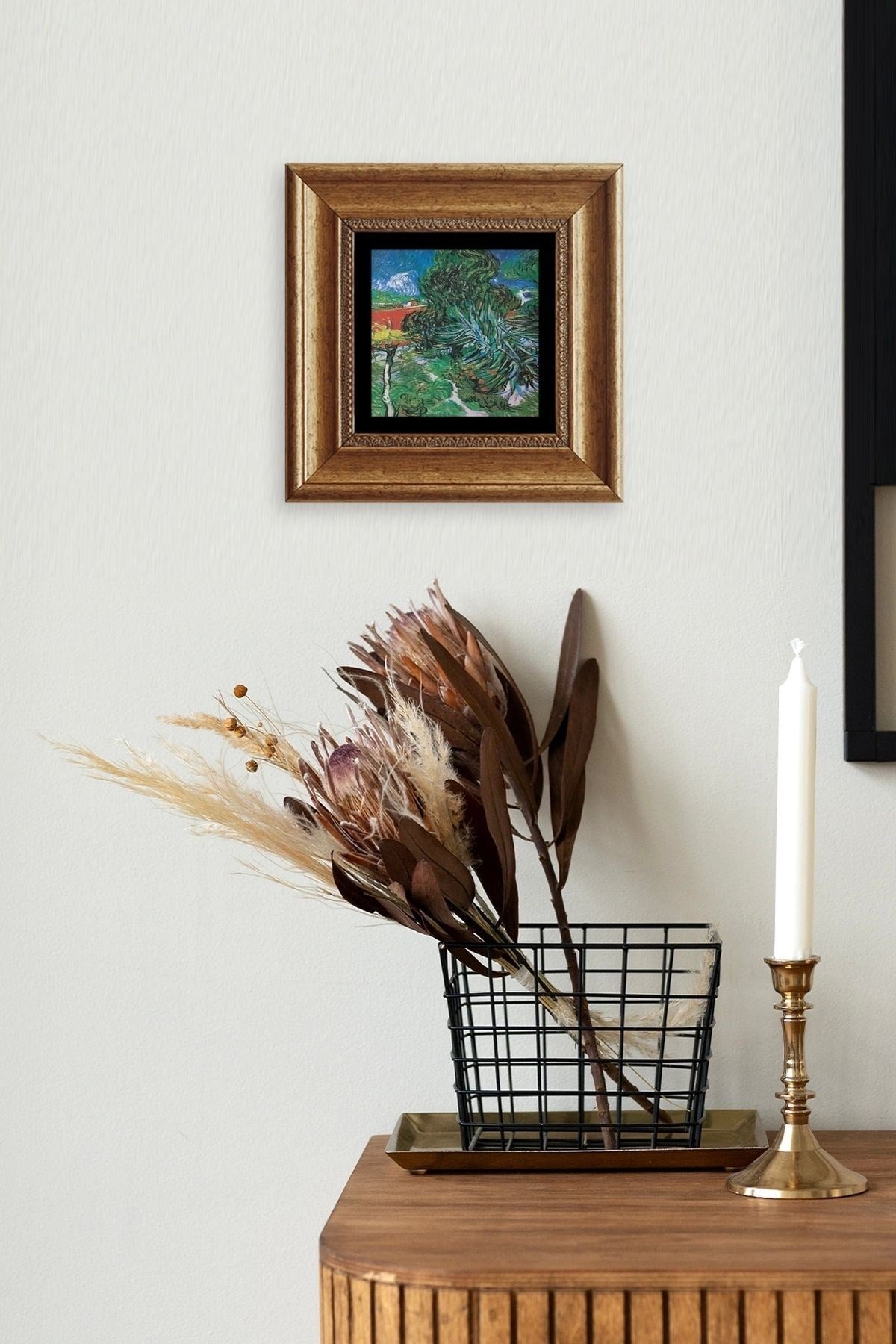 Van Gogh Çerçeveli Taş Tablo 20 cm