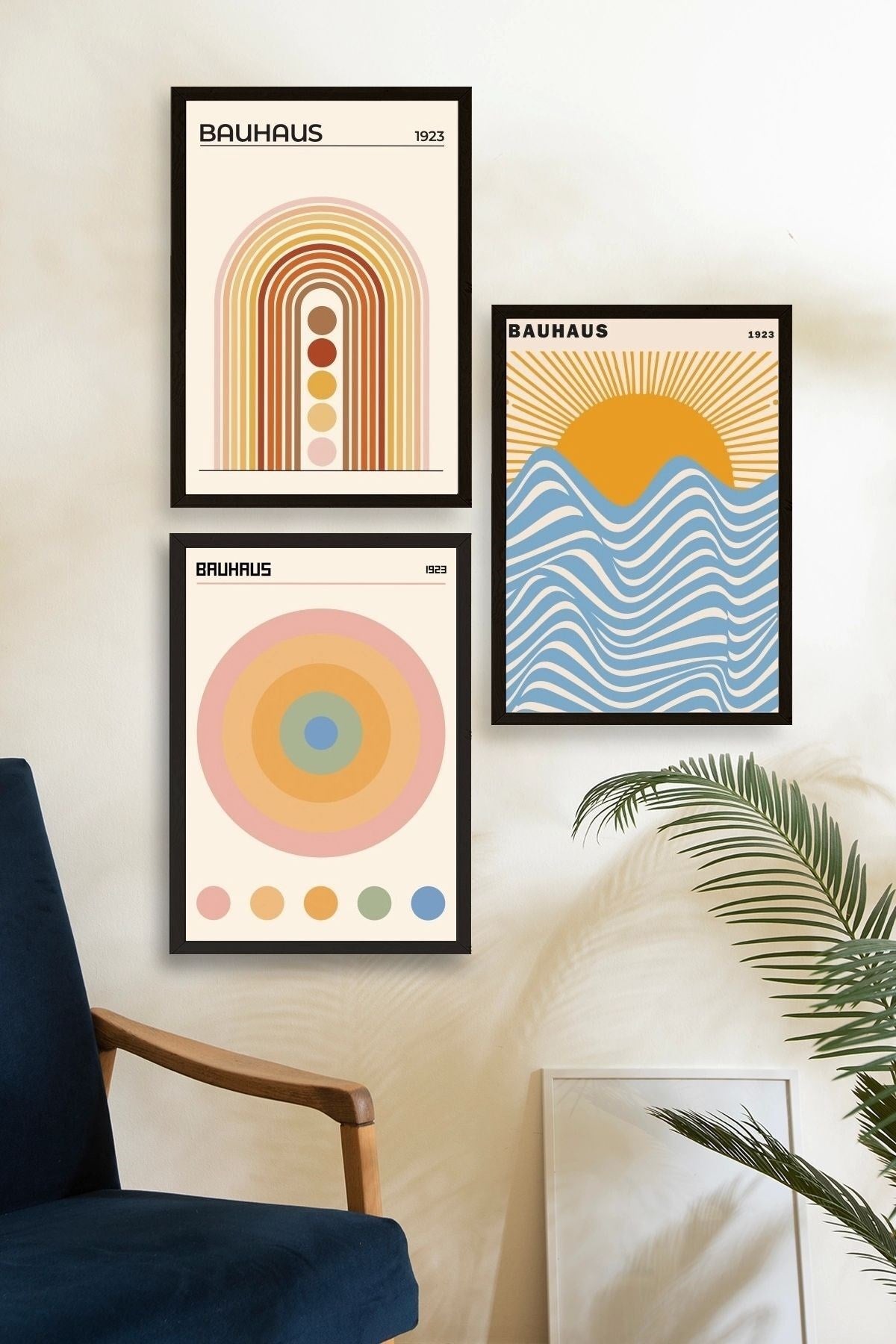 Bauhaus Üçlü Ahşap Çerçeveli Tablo 23 x 30