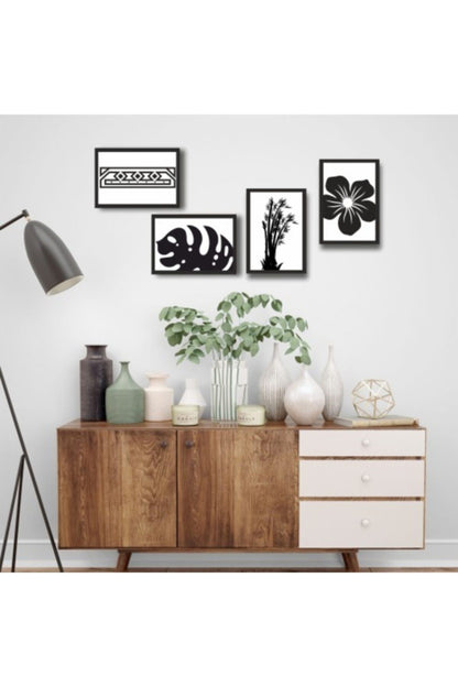 4 Parça Çerçeve Görünümlü Ahşap Tablo