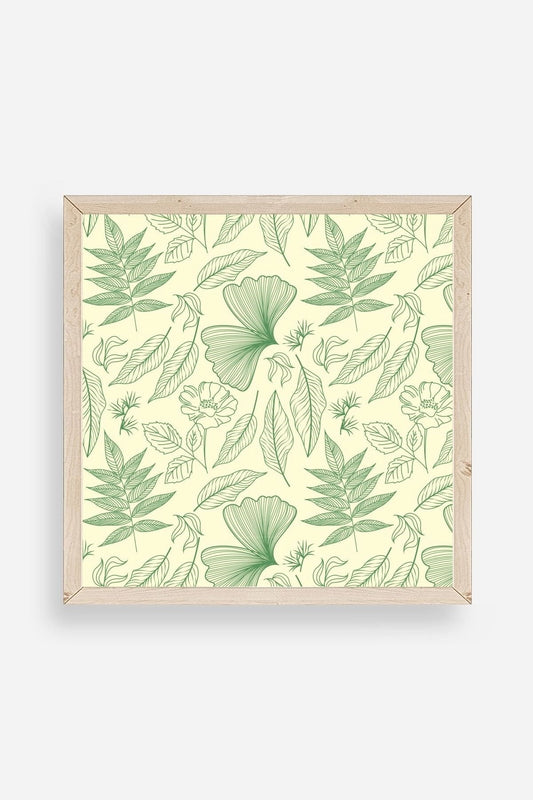 Yaprak Ahşap Çerçeveli Tablo 42 x 42