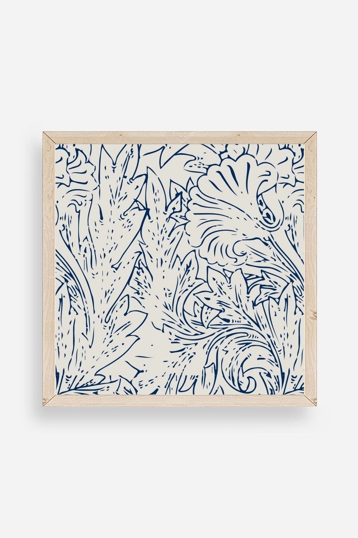 Yaprak Ahşap Çerçeveli Tablo 42 x 42