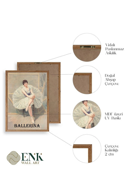 Ballerina Ahşap Çerçeveli Tablo 50 x 70