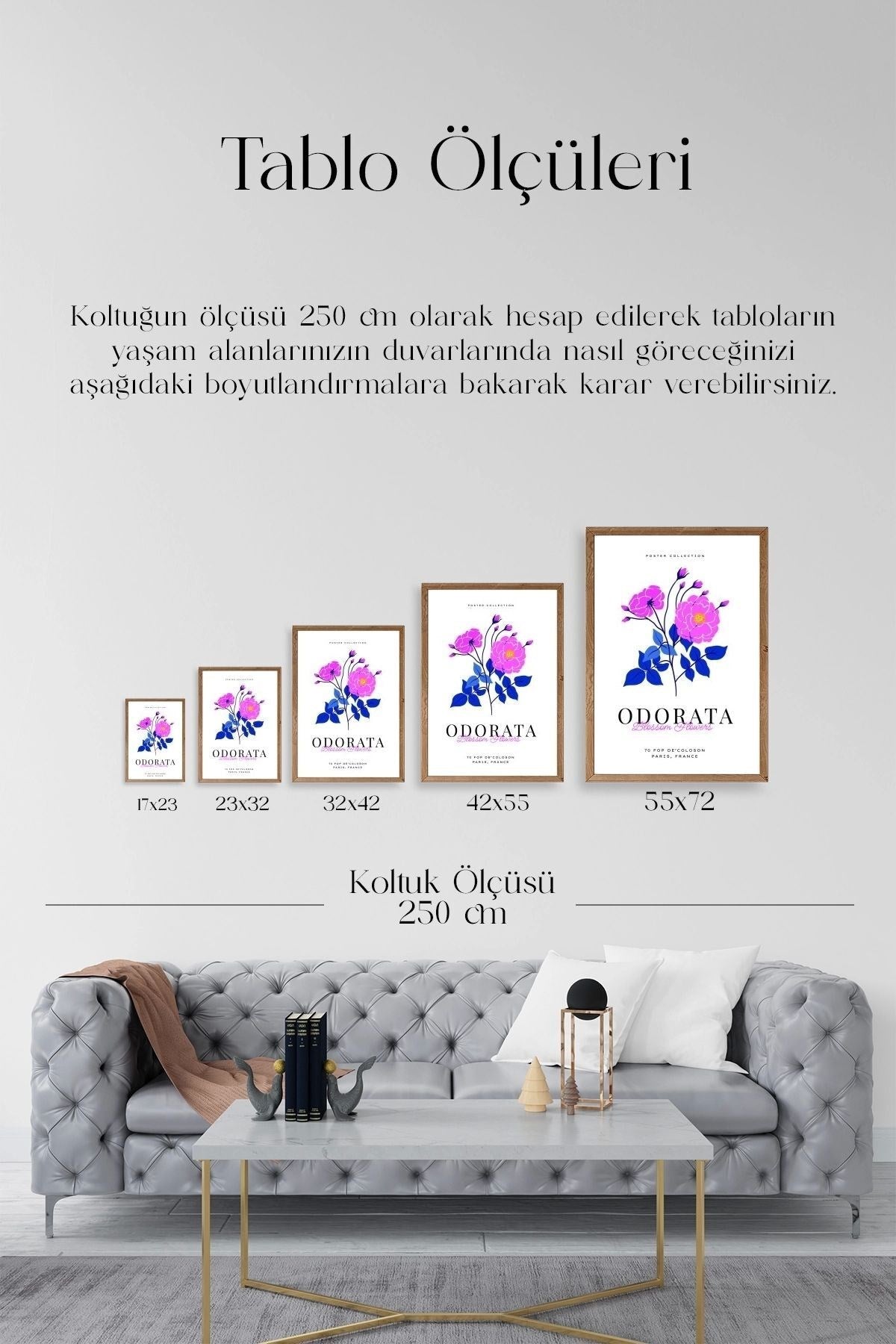 Çiçek Ahşap Çerçeveli Tablo 50 x 70