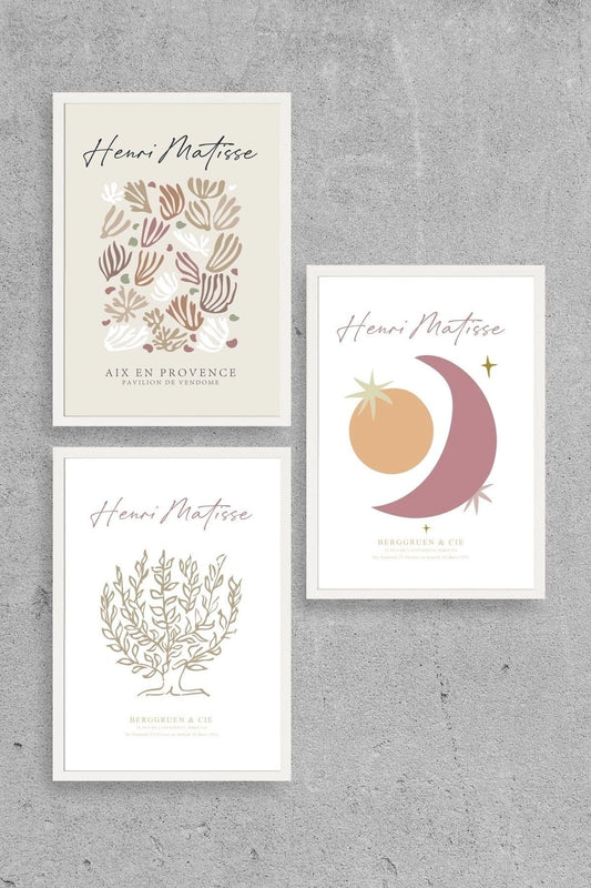 Matisse Üçlü Ahşap Çerçeveli Tablo 40 x 60