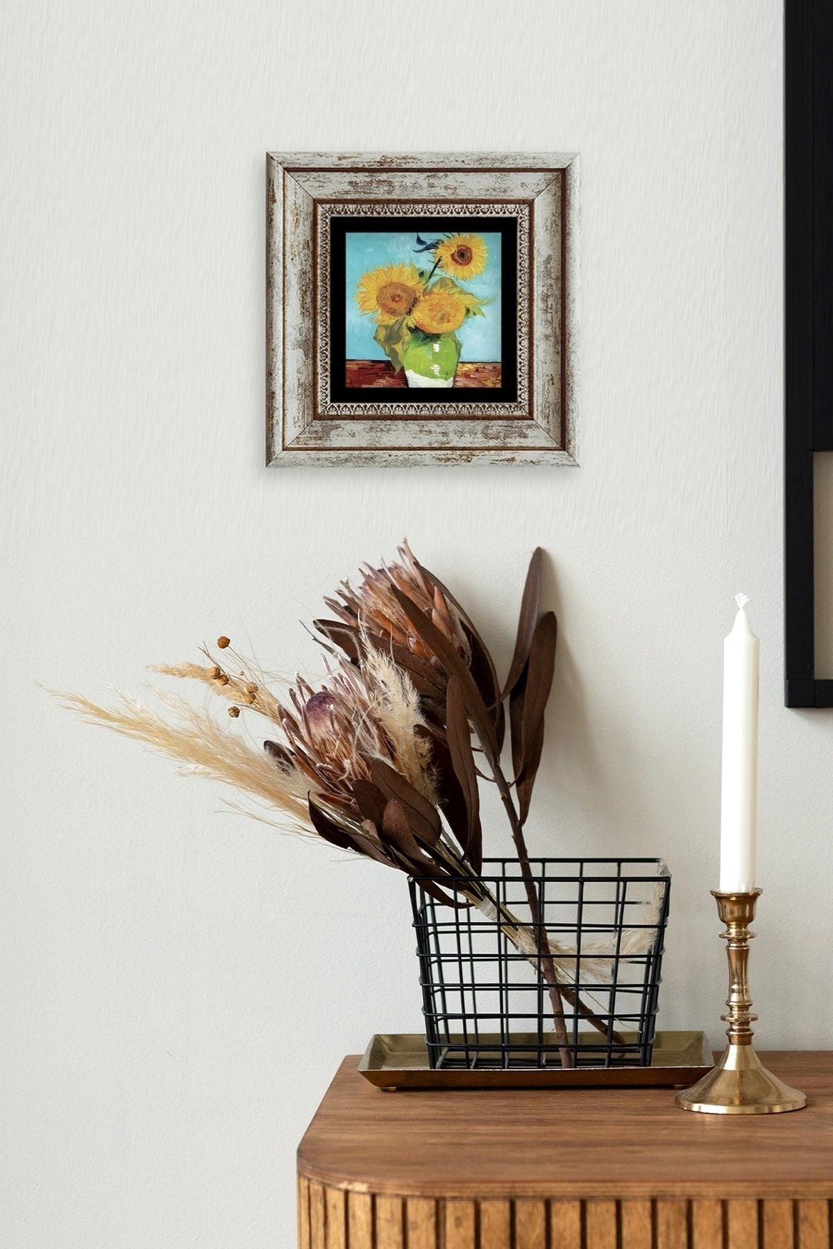 Van Gogh Çerçeveli Taş Tablo 20 cm