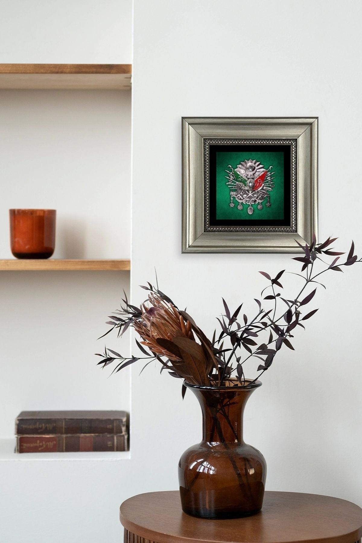 Osmanlı Tuğrası Çerçeveli Taş Tablo 20 cm