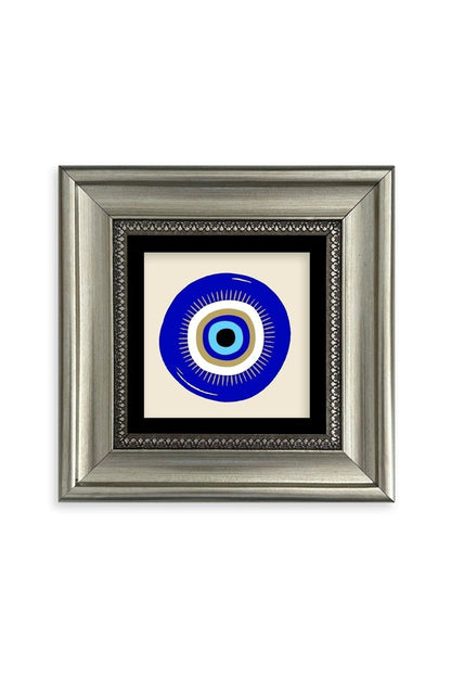 Nazar Boncuğu Çerçeveli Taş Tablo 20 cm