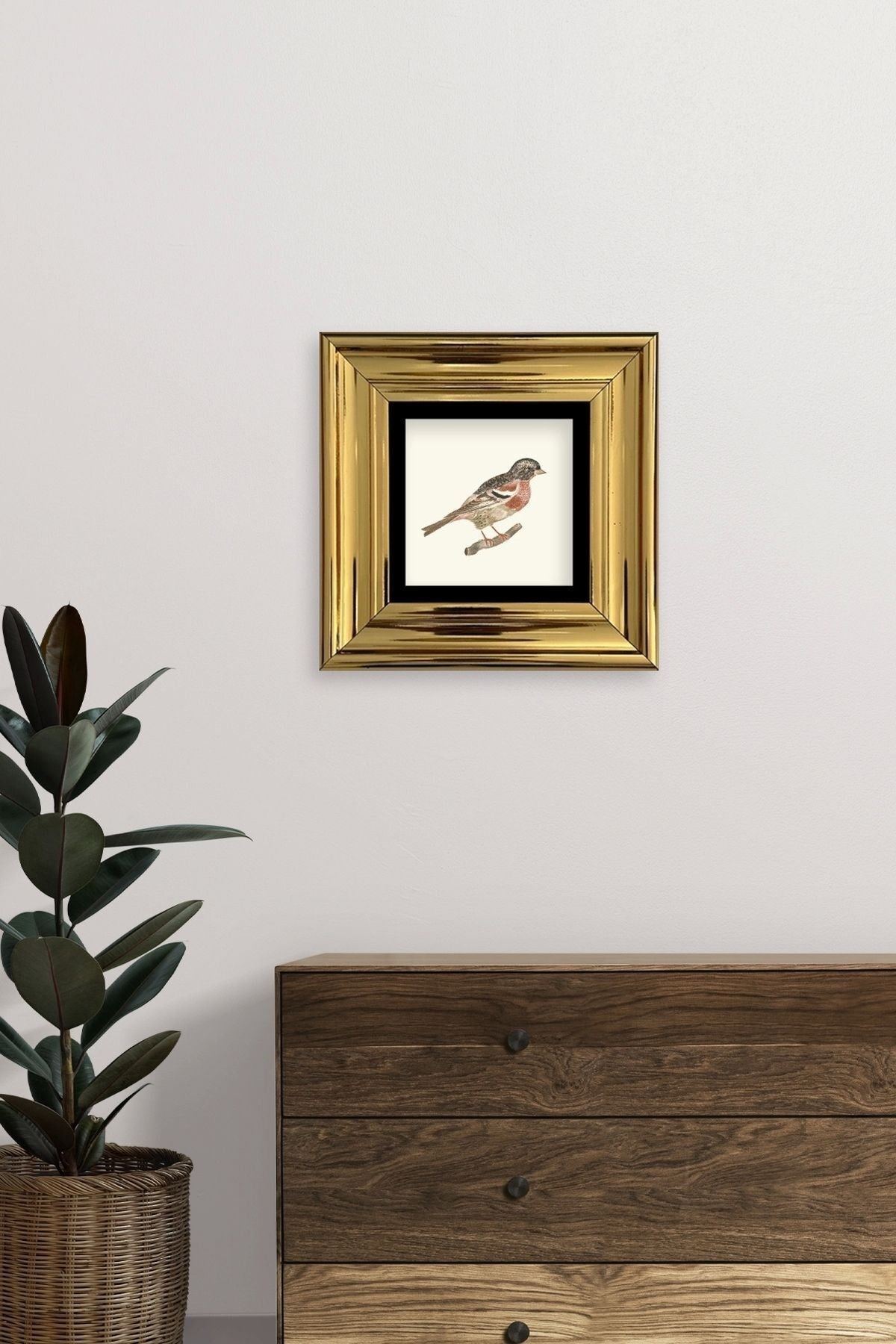 Kuş Çerçeveli Taş Tablo 20 cm