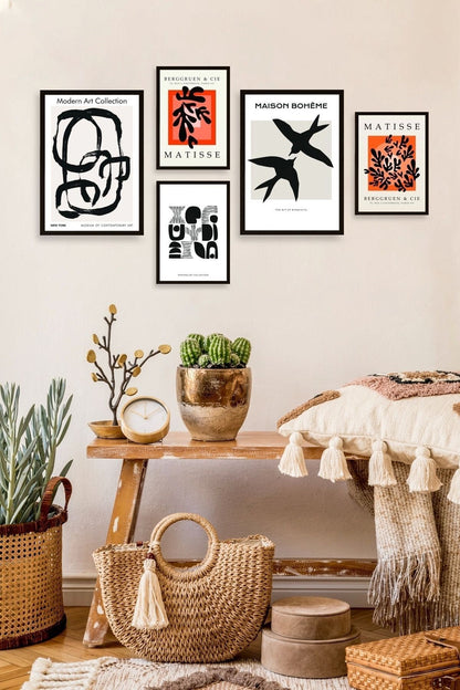 Ünlü Tablo Seti 5'li Tablo 30 x 40