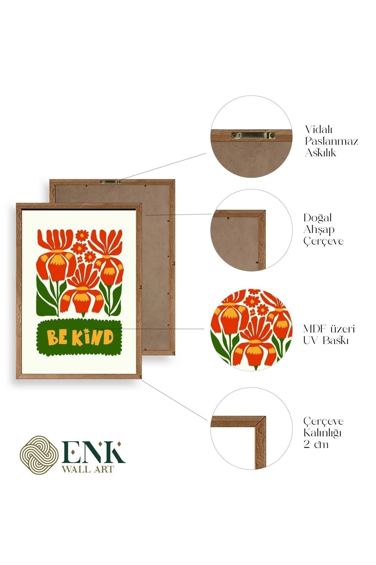 Motto Ahşap Çerçeveli Tablo 50 x 70