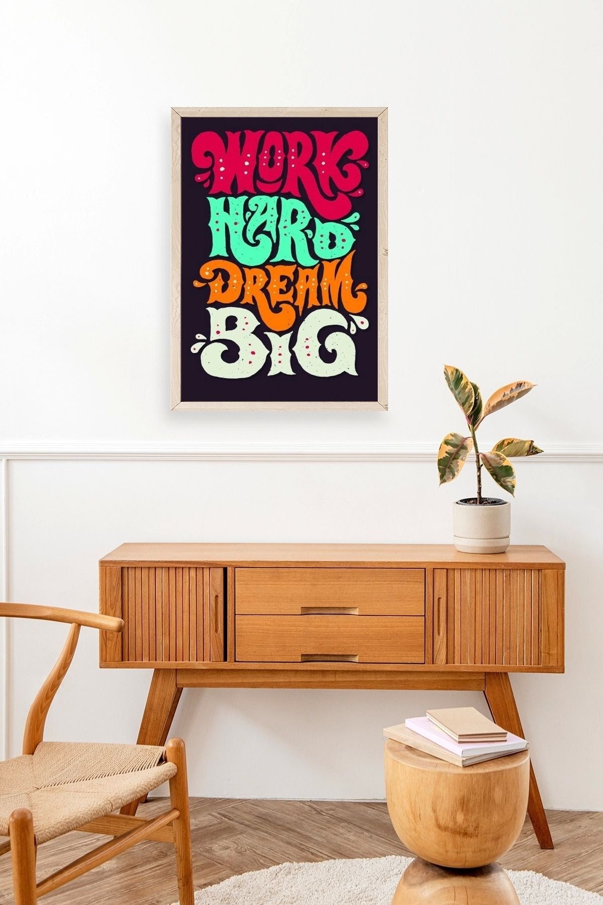 Motto Ahşap Çerçeveli Tablo 17 x 23