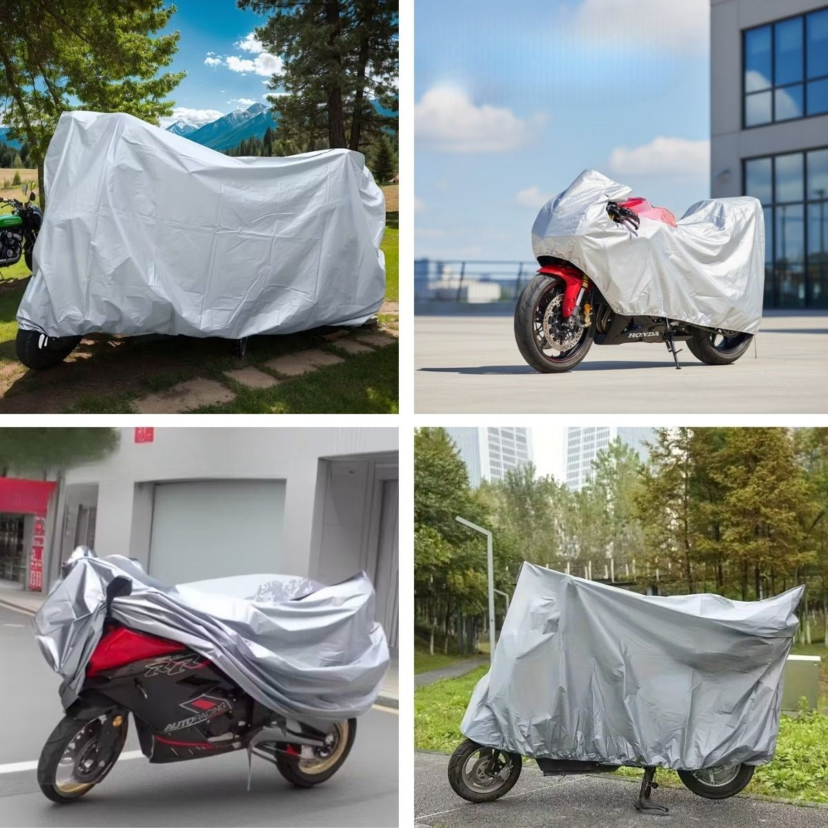 BUFFER® Su Geçirmez Yağmur,Kar,Dolu Koruyucu Motorsiklet Brandası - Örtüsü