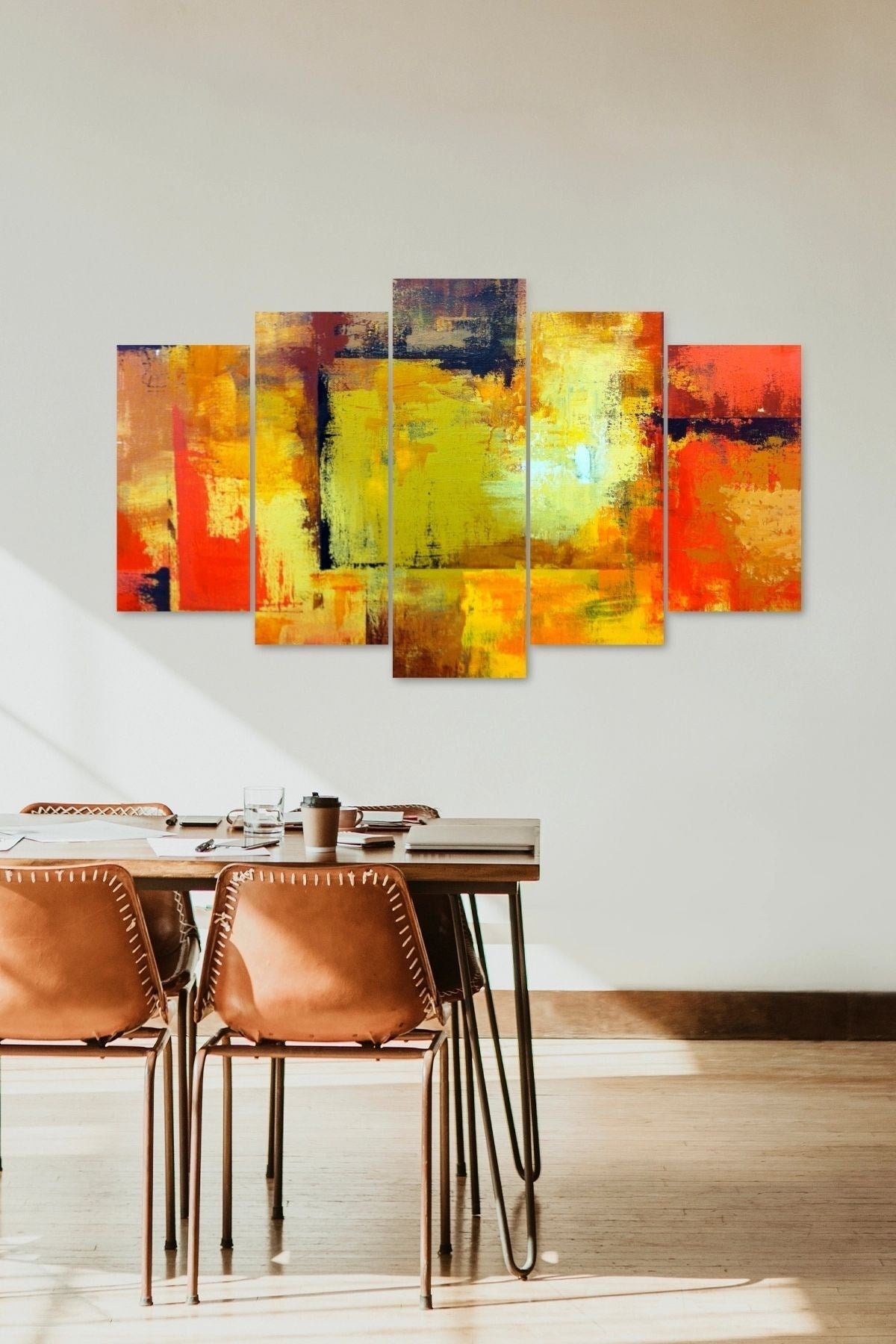 Manzara Doğa Retro 5 Parçalı Mdf Tablo 60 x 100