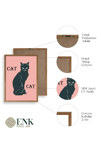 Cat Ahşap Çerçeveli Tablo 50 x 70