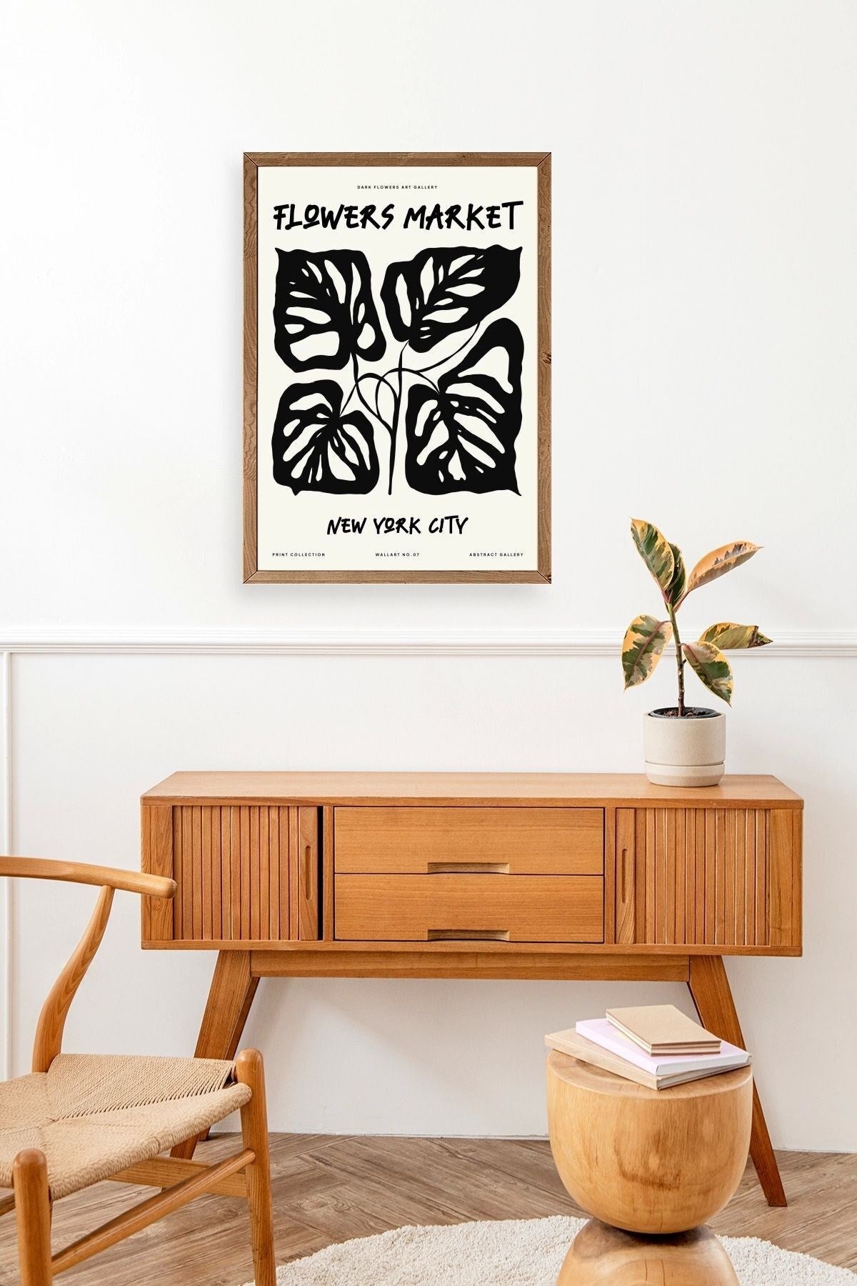 Yaprak Ahşap Çerçeveli Tablo 50 x 70