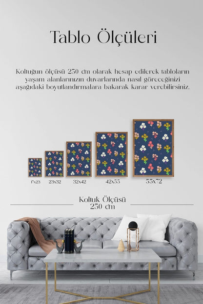 Çiçek Ahşap Çerçeveli Tablo 30 x 42