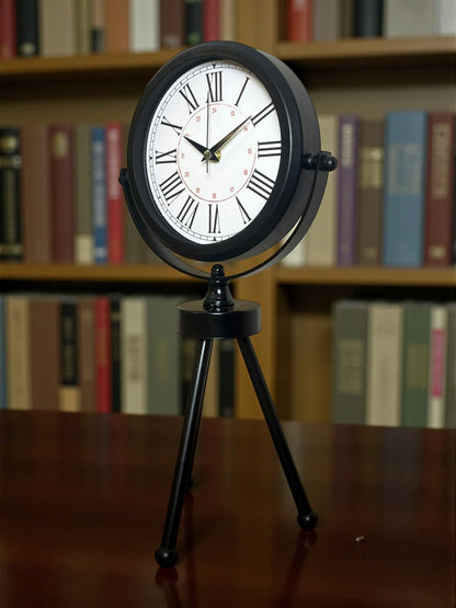 Zentime Siyah Zarif Üç Ayaklı Masa Saati