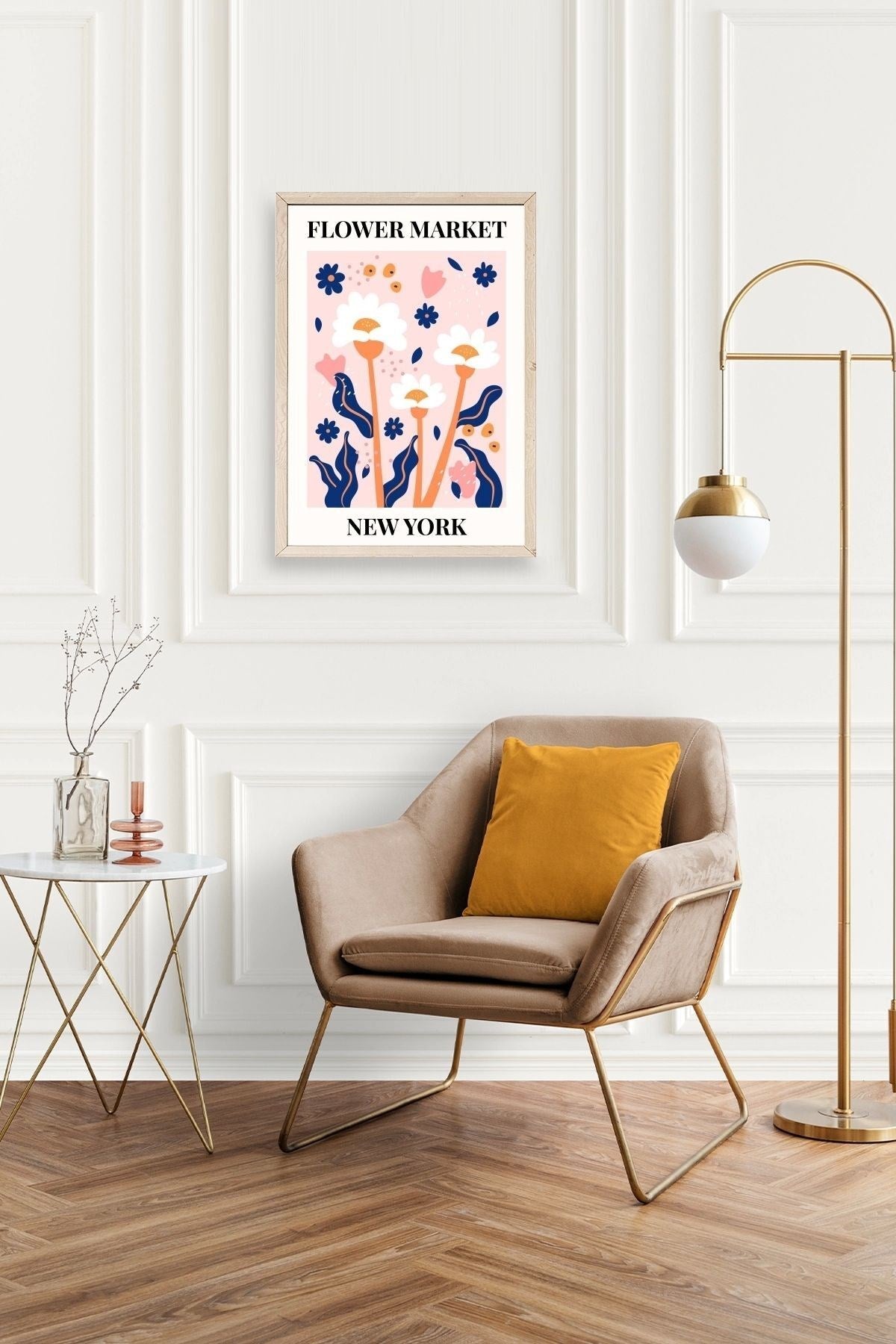 Çiçek Ahşap Çerçeveli Tablo 50 x 70