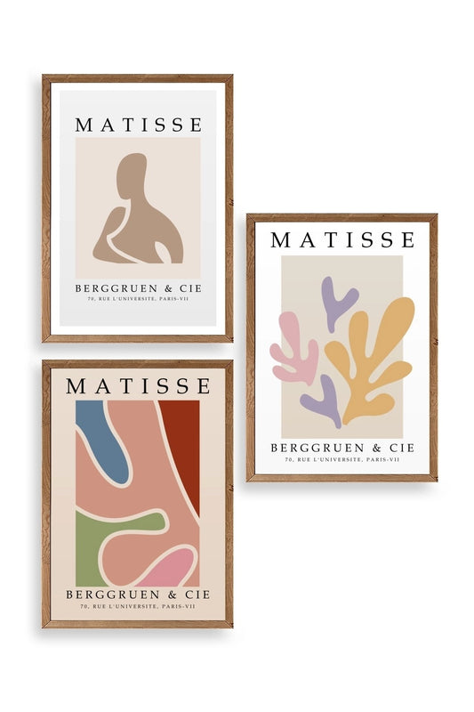 Matisse Üçlü Ahşap Çerçeveli Tablo 10 x 10