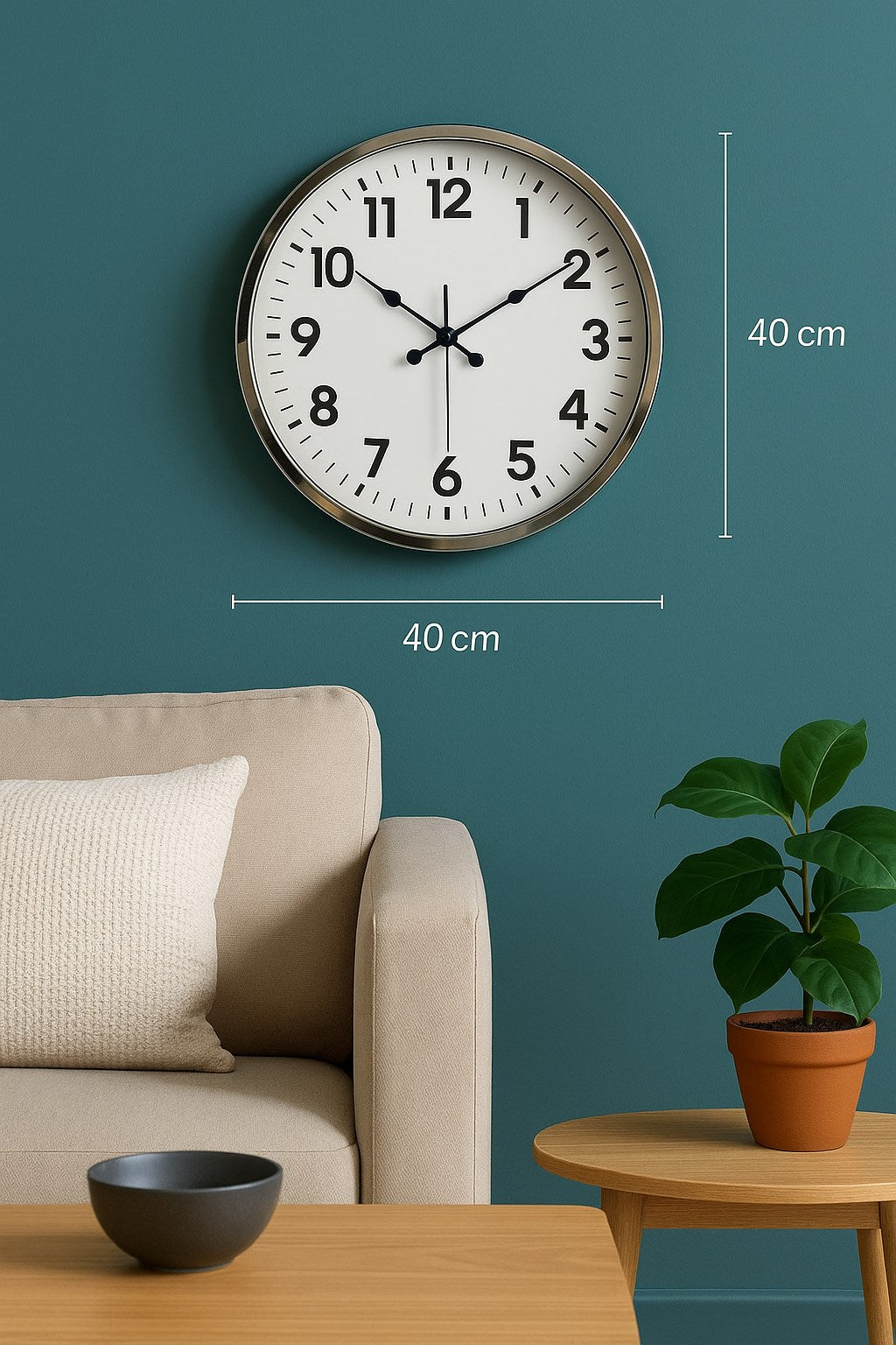 Zentime 40 Cm Krom Elegance Duvar Saati