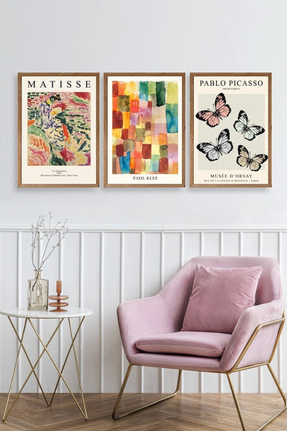 Matisse Üçlü Ahşap Çerçeveli Tablo 50 x 70