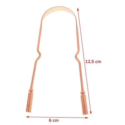 BUFFER® Bakır Oil Pulling Yağ Çekme Dil Plak Temizleme Aleti Dil Fırçası Sıyırıcı Dil Kaşığı