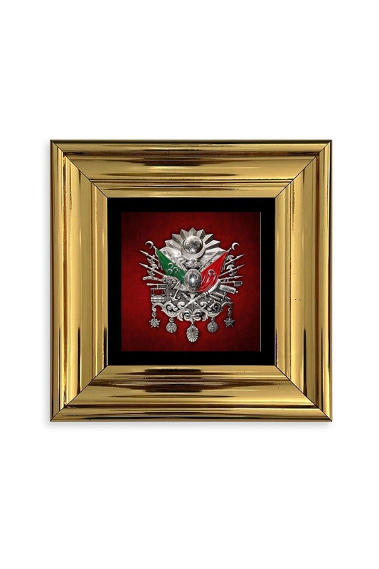 Osmanlı Tuğrası Çerçeveli Taş Tablo 20 cm