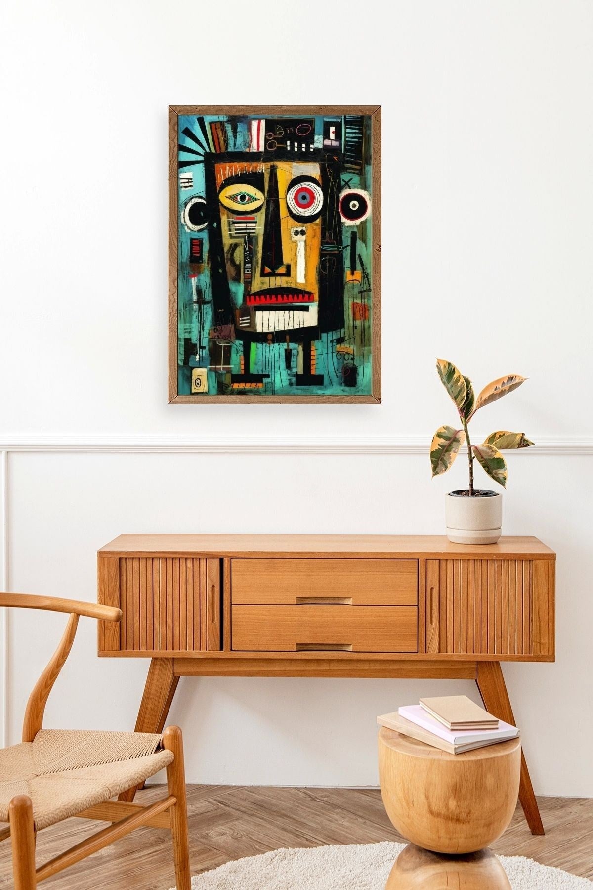 Soyut Ahşap Çerçeveli Tablo 23 x 30