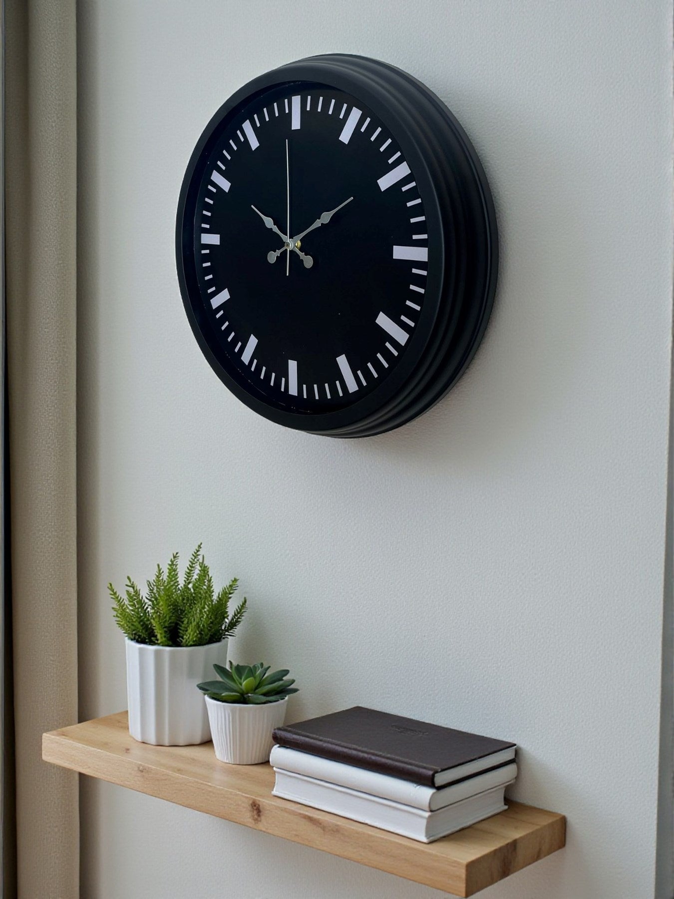 Black Baseline 40 Cm Metal Duvar Saati