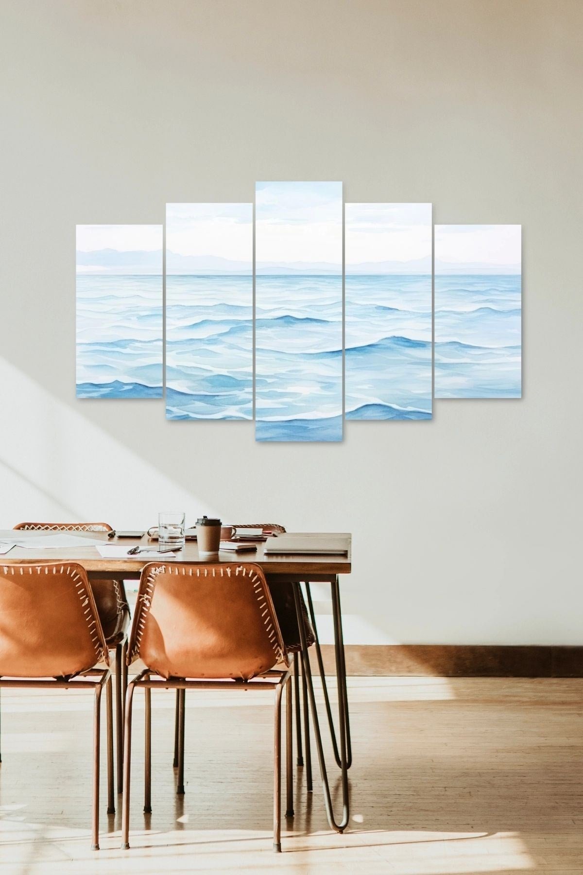 Deniz Manzarası 5 Parçalı Mdf Tablo 60 x 100