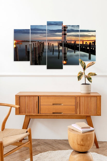 Deniz Manzara 5 Parçalı Mdf Tablo 60 x 100