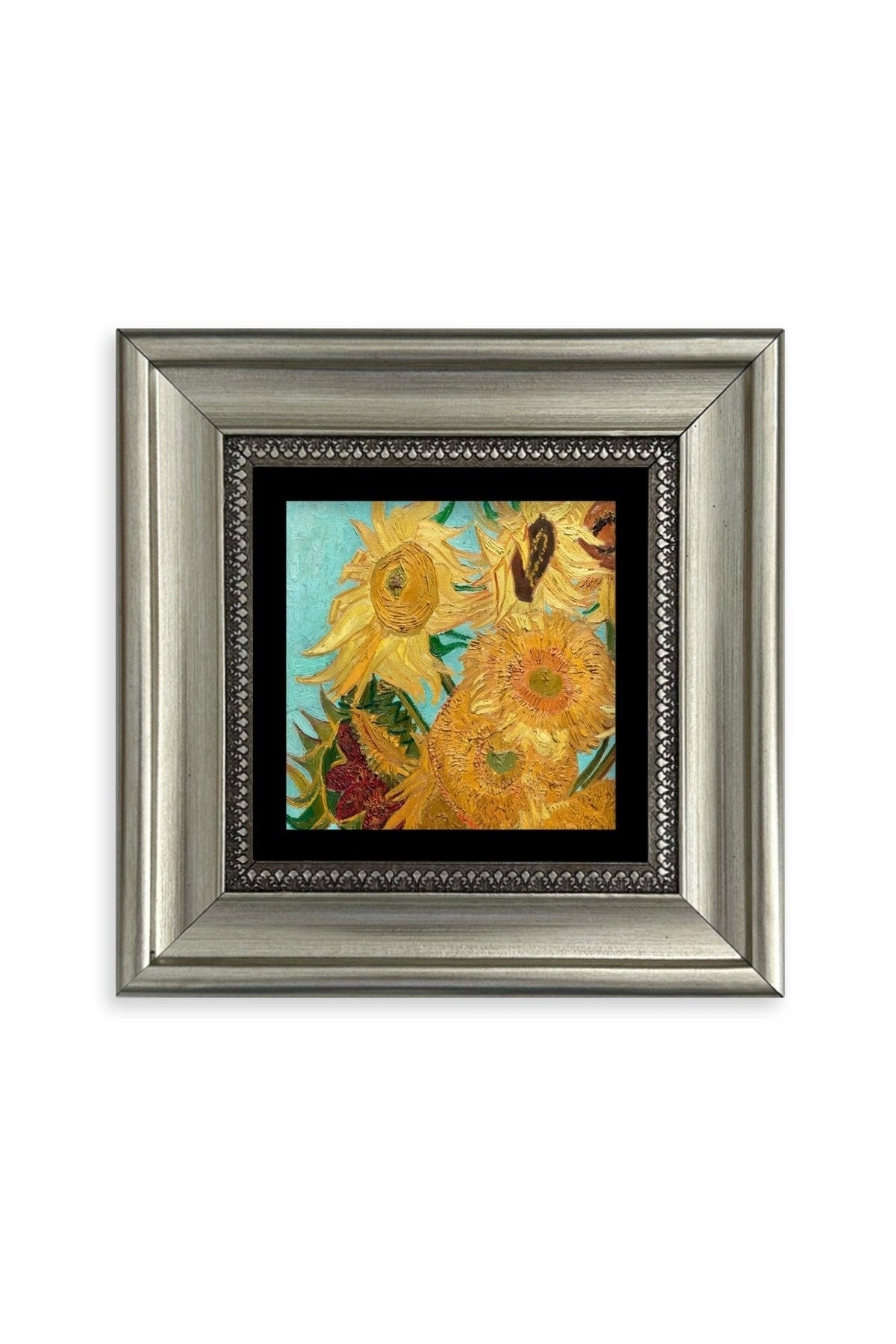 Ayçiçeği Çerçeveli Taş Tablo 20 cm