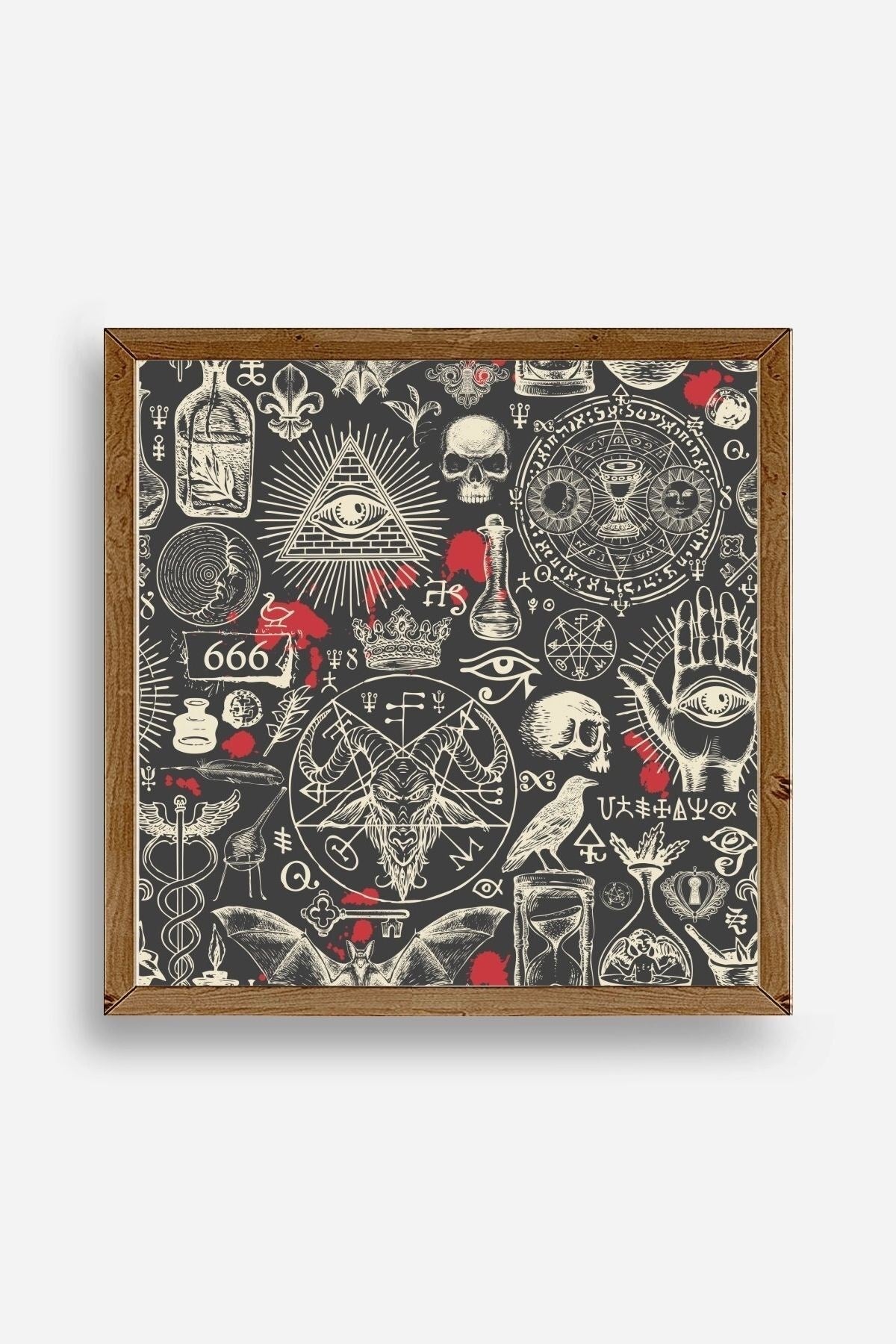 666 Ahşap Çerçeveli Tablo 42 x 42