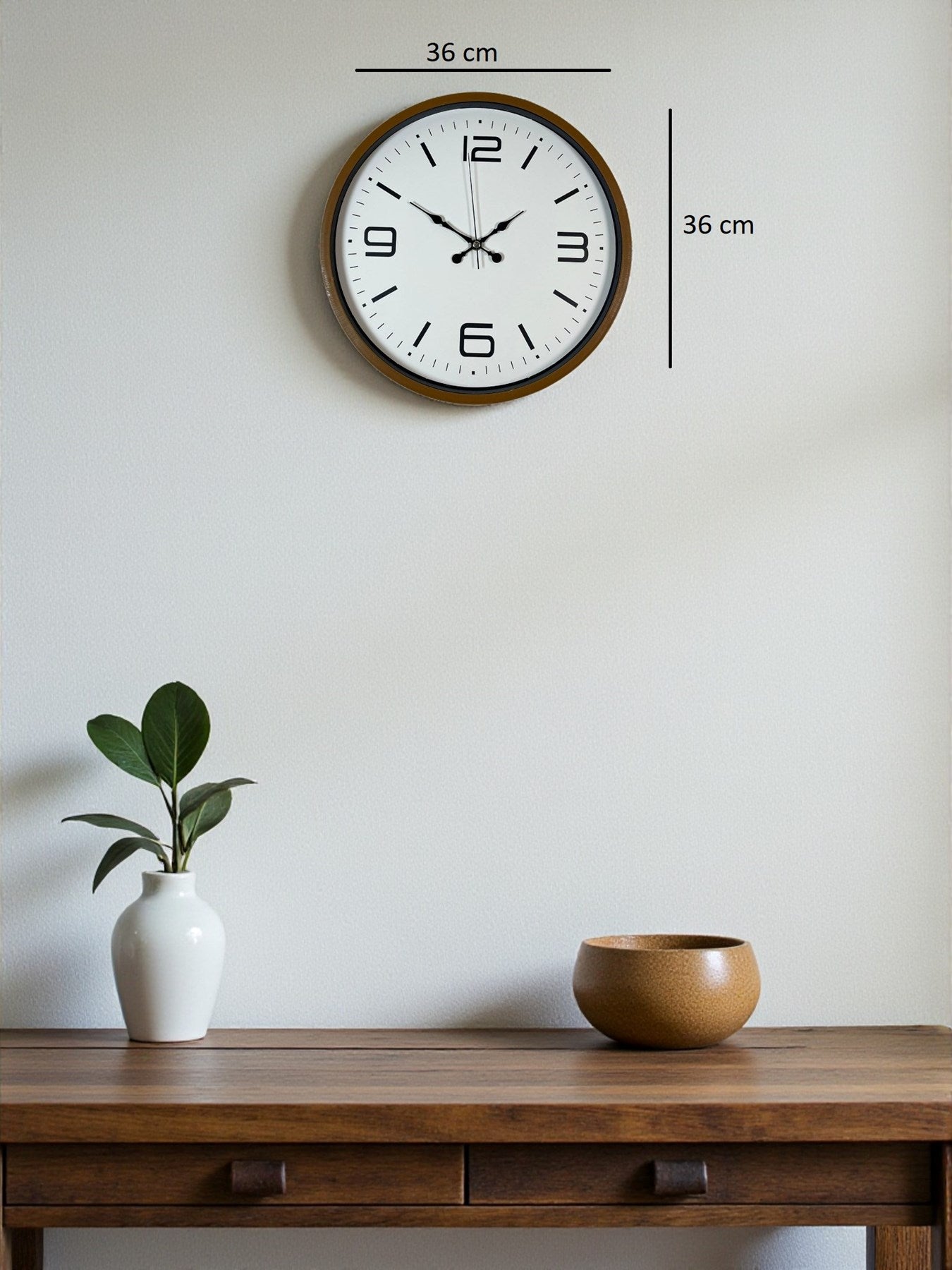 Zentime 36 Cm Kahverengi Dekoratif Duvar Saati