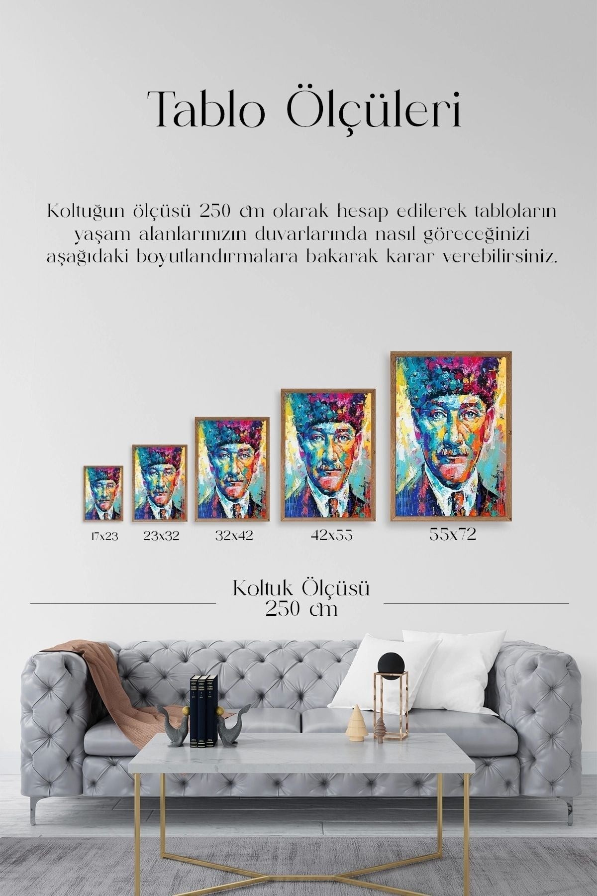Atatürk Ahşap Çerçeveli Tablo 50 x 70