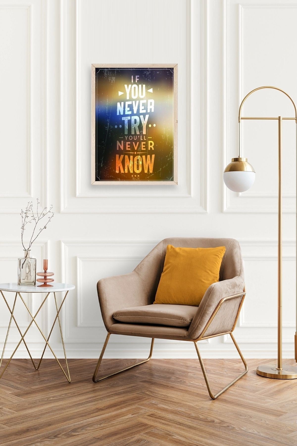 Motto Ahşap Çerçeveli Tablo 23 x 30