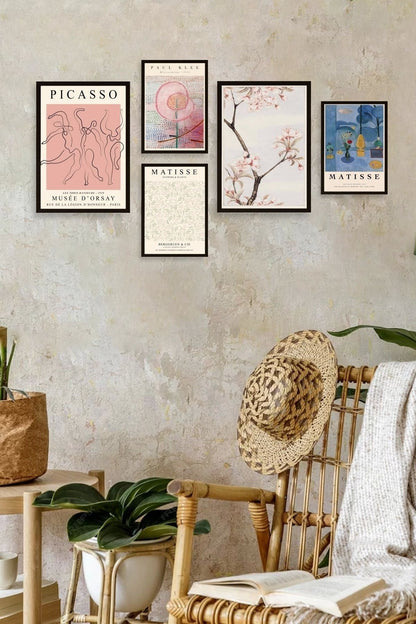 Ünlü Tablo Seti 5'li Tablo 30 x 40