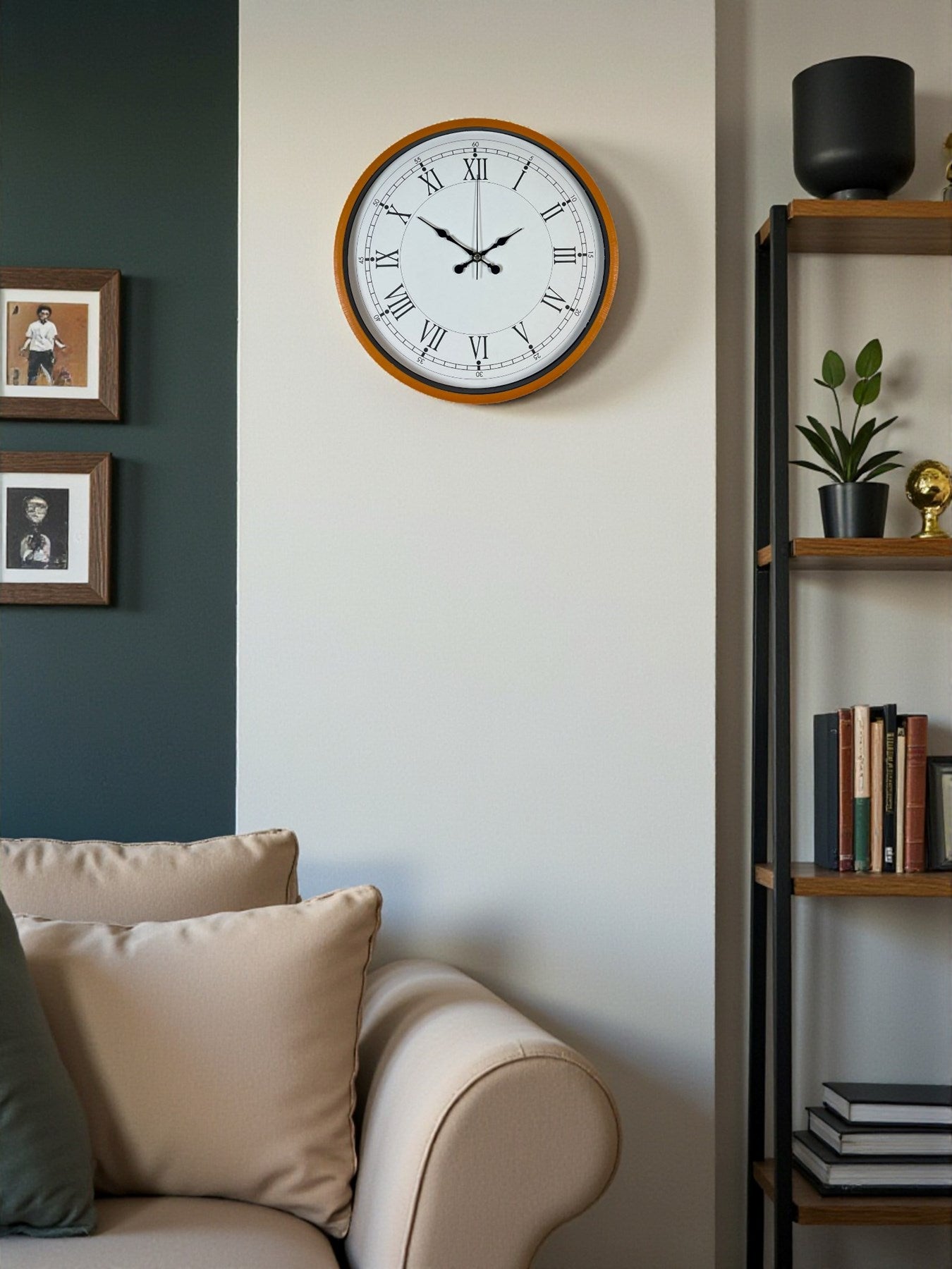 Zentime 36 Cm Turuncu Dekoratif Duvar Saati