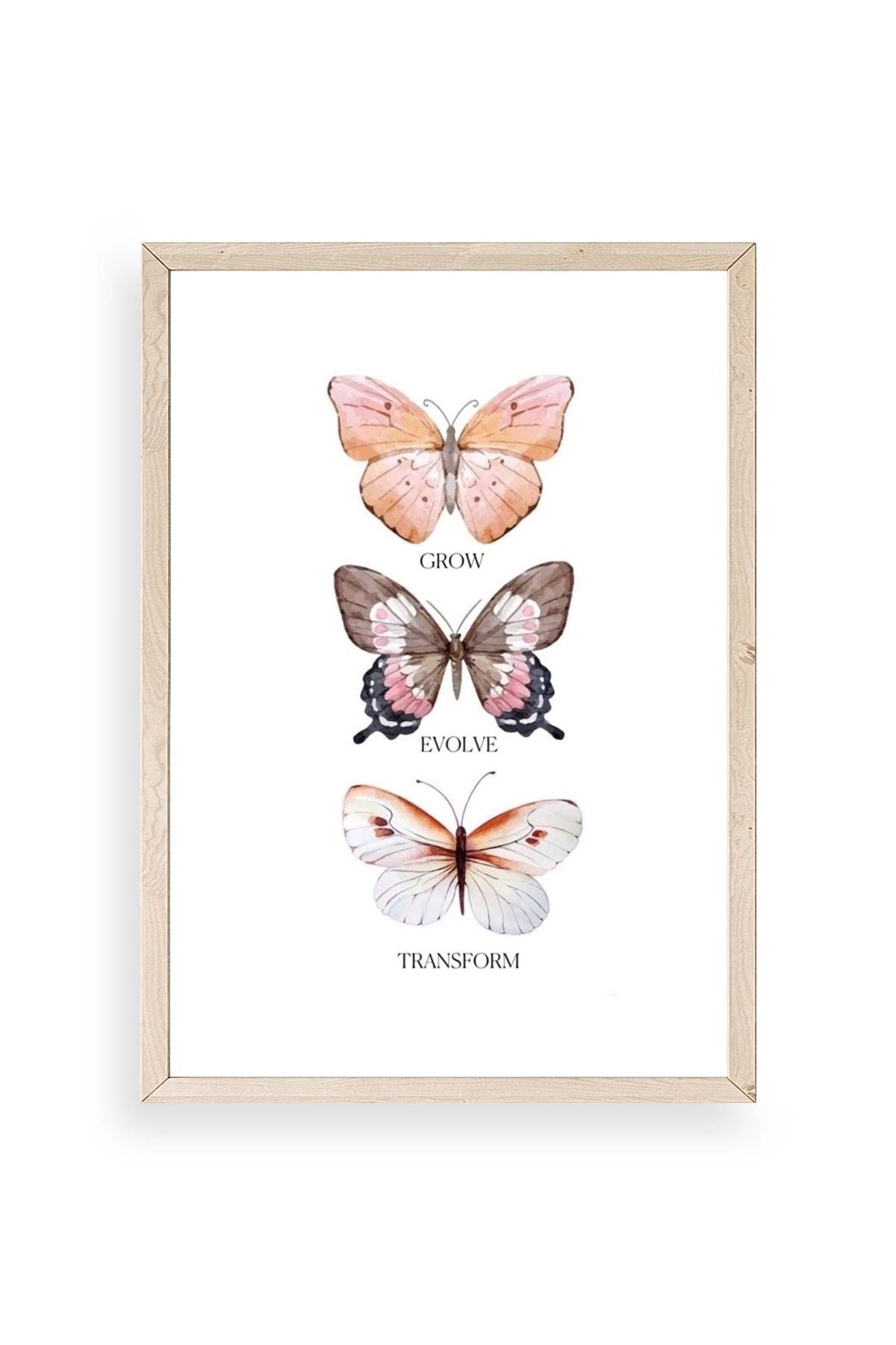 Kelebekler Ahşap Çerçeveli Tablo 50 x 70