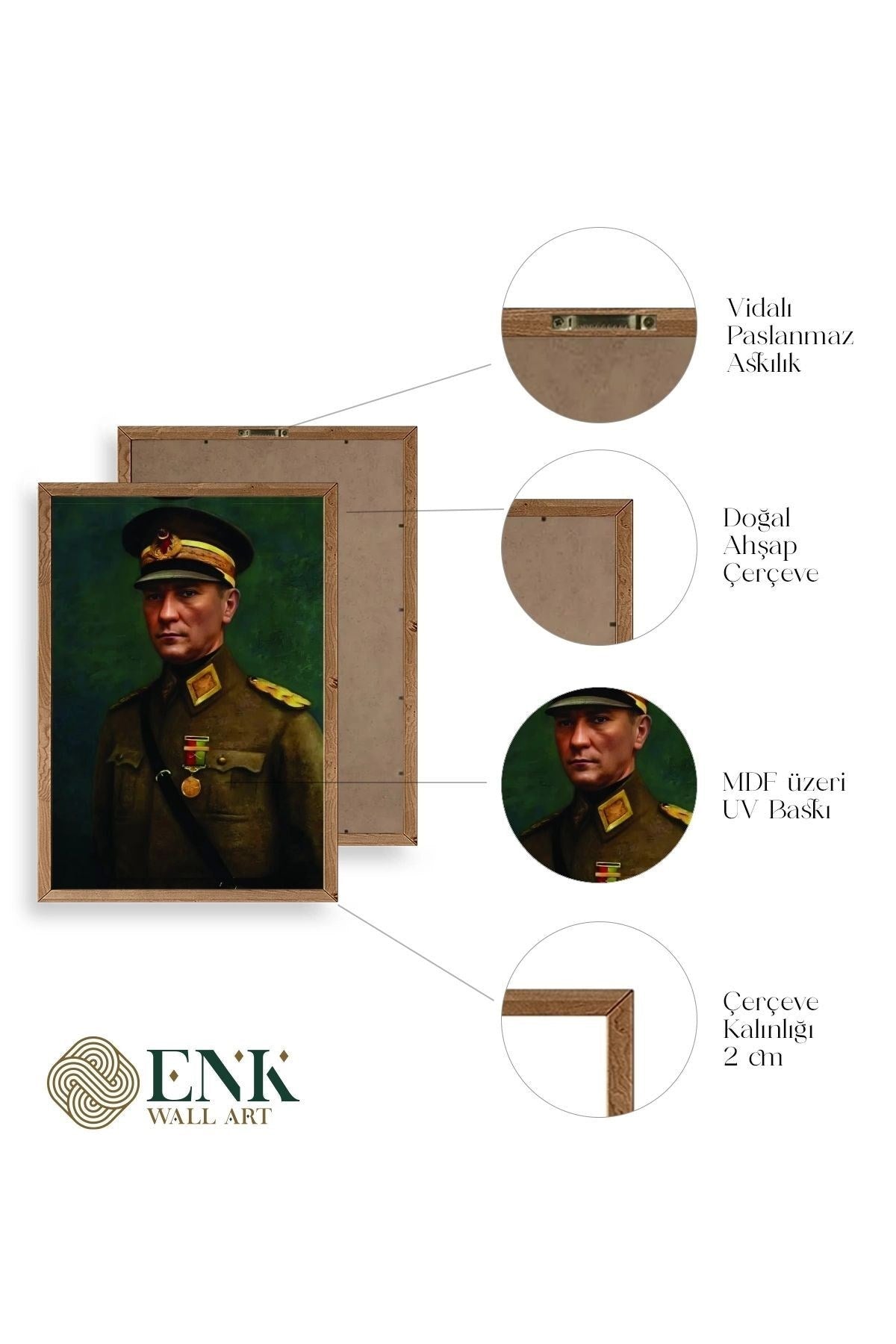 Atatürk Ahşap Çerçeveli Tablo 50 x 70