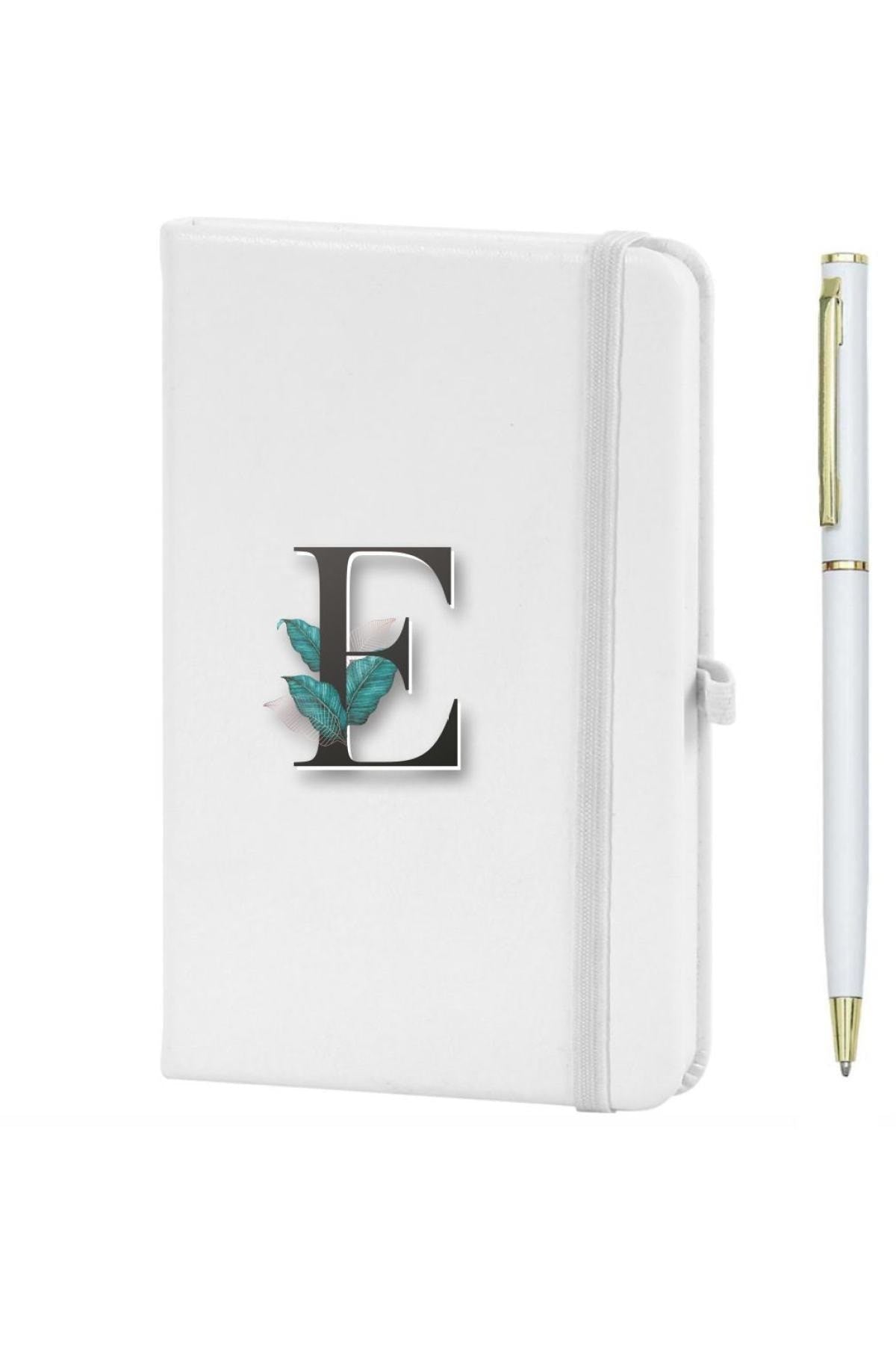 E Harfi Çiçek Baskılı Defter