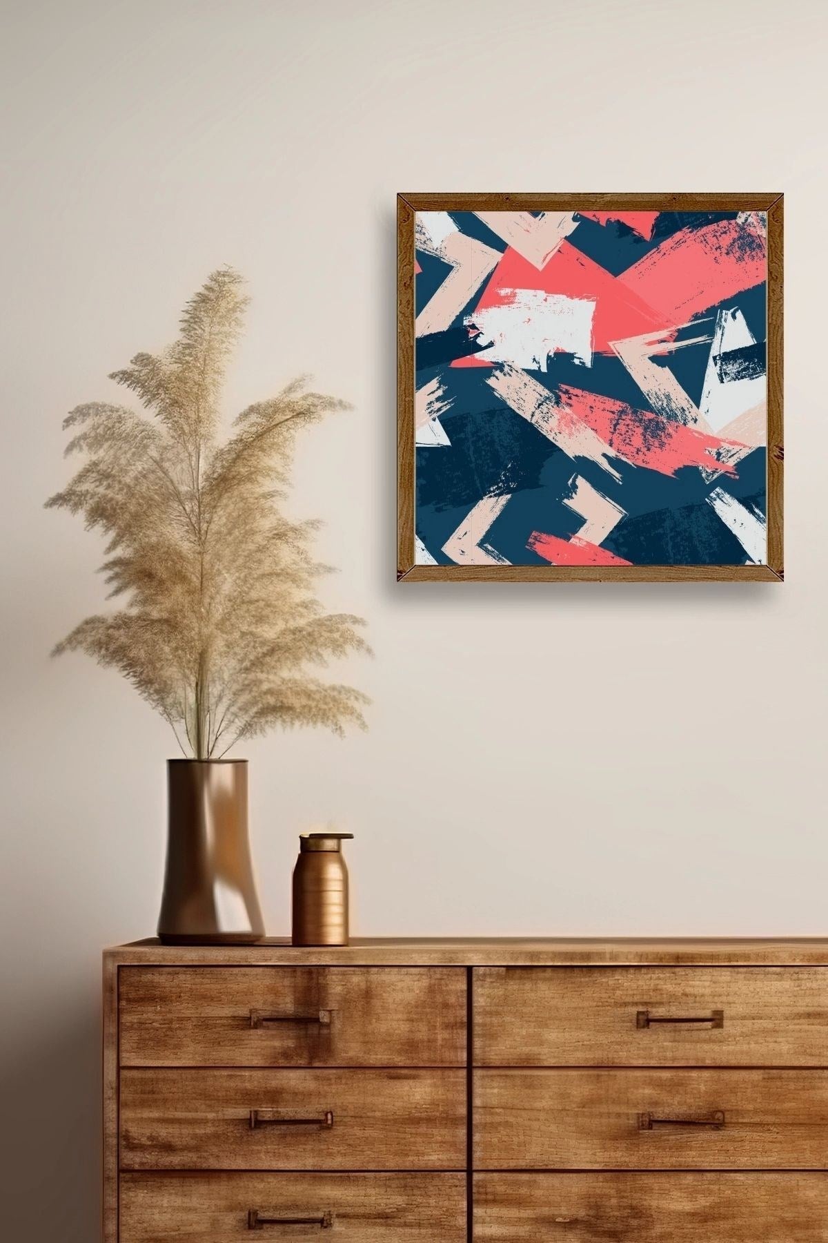 Modern Ahşap Çerçeveli Tablo 42 x 42