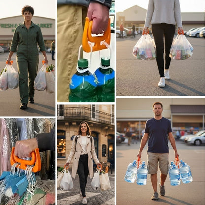 BUFFER® Ergonomik Poşet Taşıma Aparatı – Ağır Yük Taşıyıcı Tutacak, Elden Kesme Yapmayan Kolay Taşıma Kancası, Market ve Alışveriş Çantası Taşıyıcısı